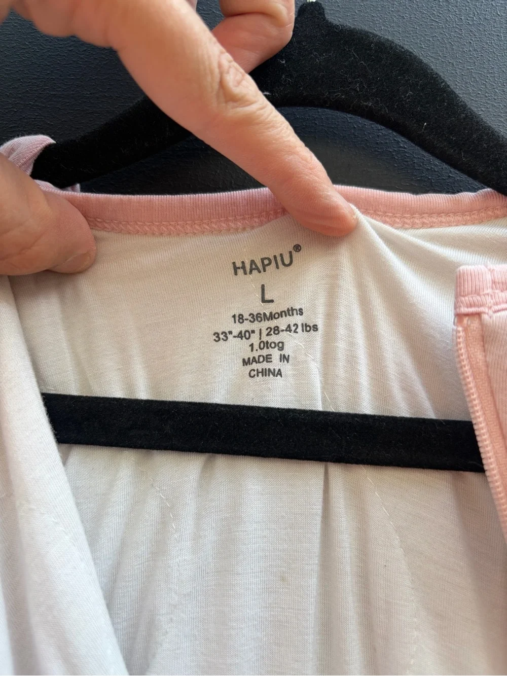 HAPIU Pink Baby Sleep Sack Wearable Blanket Size L 18–36 Months